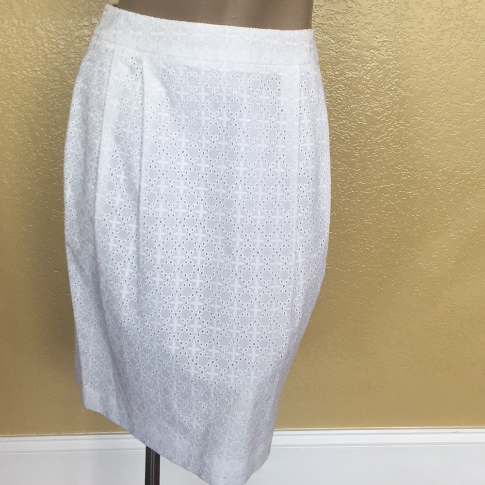 Brooks Brothers White Eyelet Cotton Skirt 🌸 2 NWT